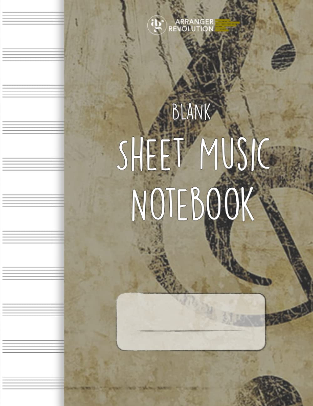 Cahier de musique 12 portées grand format A4 avec 100 pages numérotées et table des matières