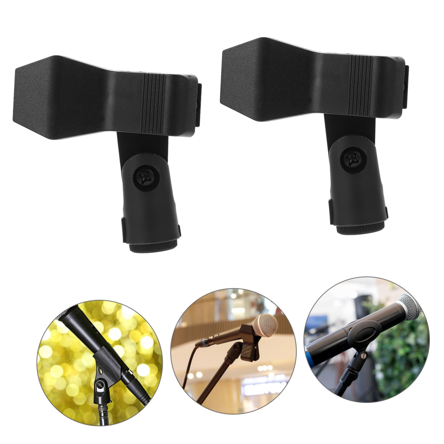 NULYLU Mic Clip Adapters Pack of 6 Microphone Stand Adapters for Desktop Compact and Portable for Ktv Events