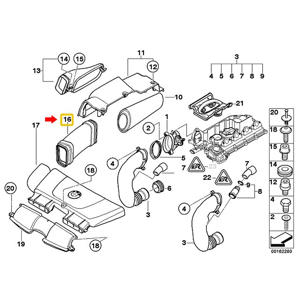 Tuyau Admission Moteur, Remplacement pour Série 3 E90 E91 318d 320d M47N2, en Polypropylène avec Tissu Non Tissé, Résistant Chaleur, Noir, Facile Installation