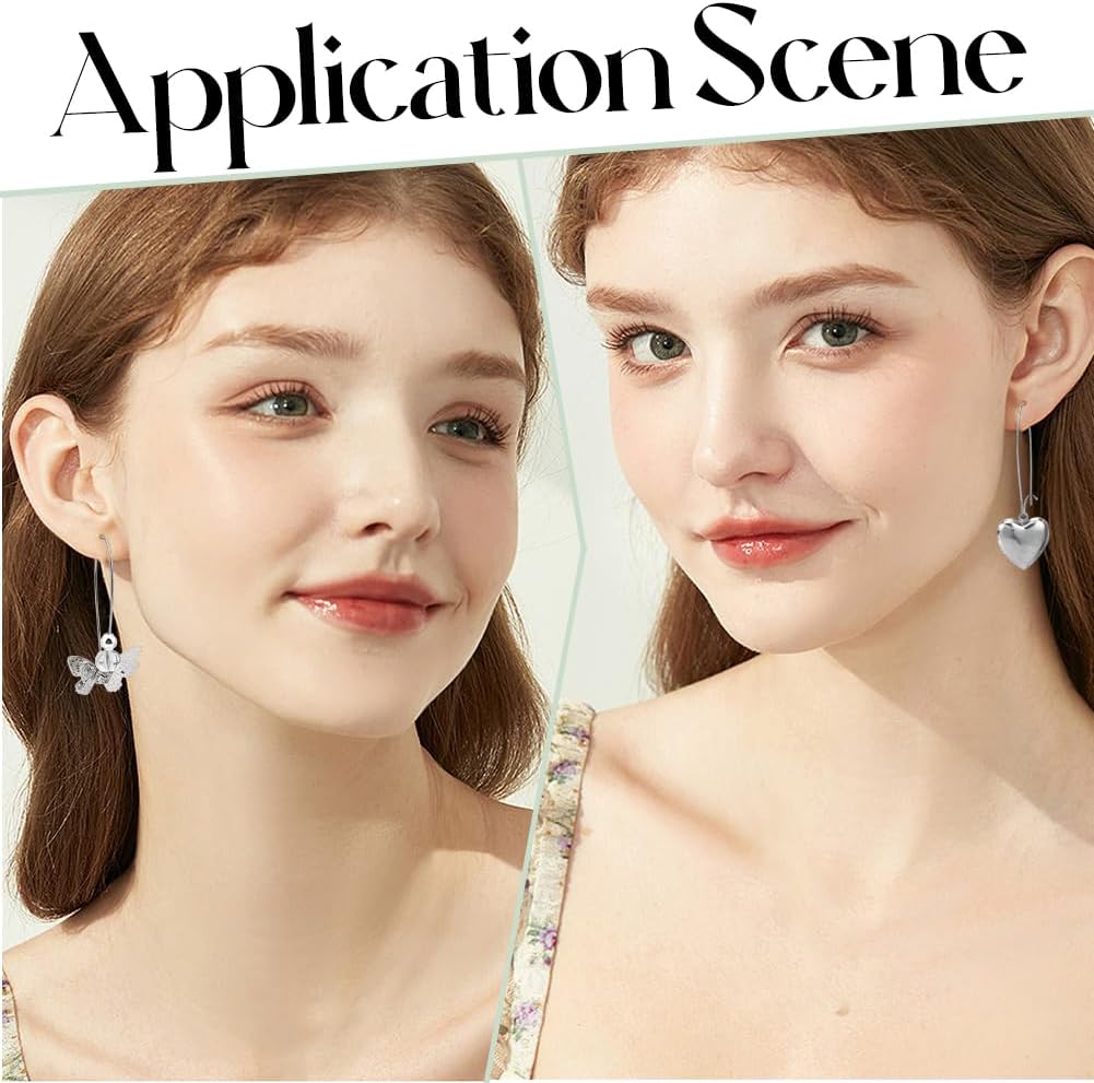 1 Box 120Pcs Kidney Wire Earring Hooks Silver Earring Wires Stainless Steel U Shaped Ear Wires Teardrop Dangle Drop Long Earring Findings for Jewelry Making Supplies DIY Craft Women Beginner - Image 5