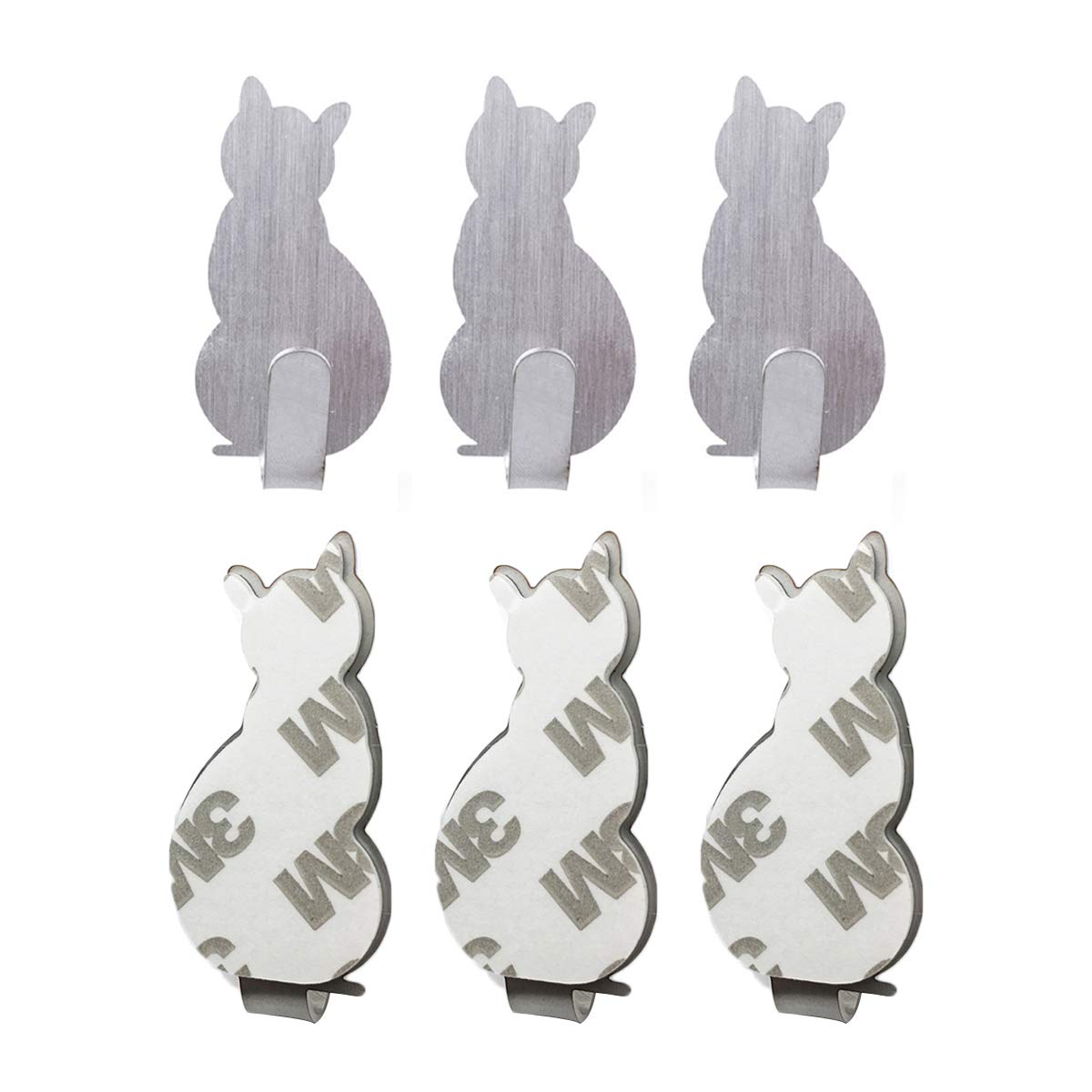 Genérico Toallero Ganchos para Toallas autoadhesivos Ganchos para Albornoz Ganchos Decorativos Ganchos de Pared creativos para Gatos Acero Inoxidable Soporte para Toallas de baño Cocina Ganch