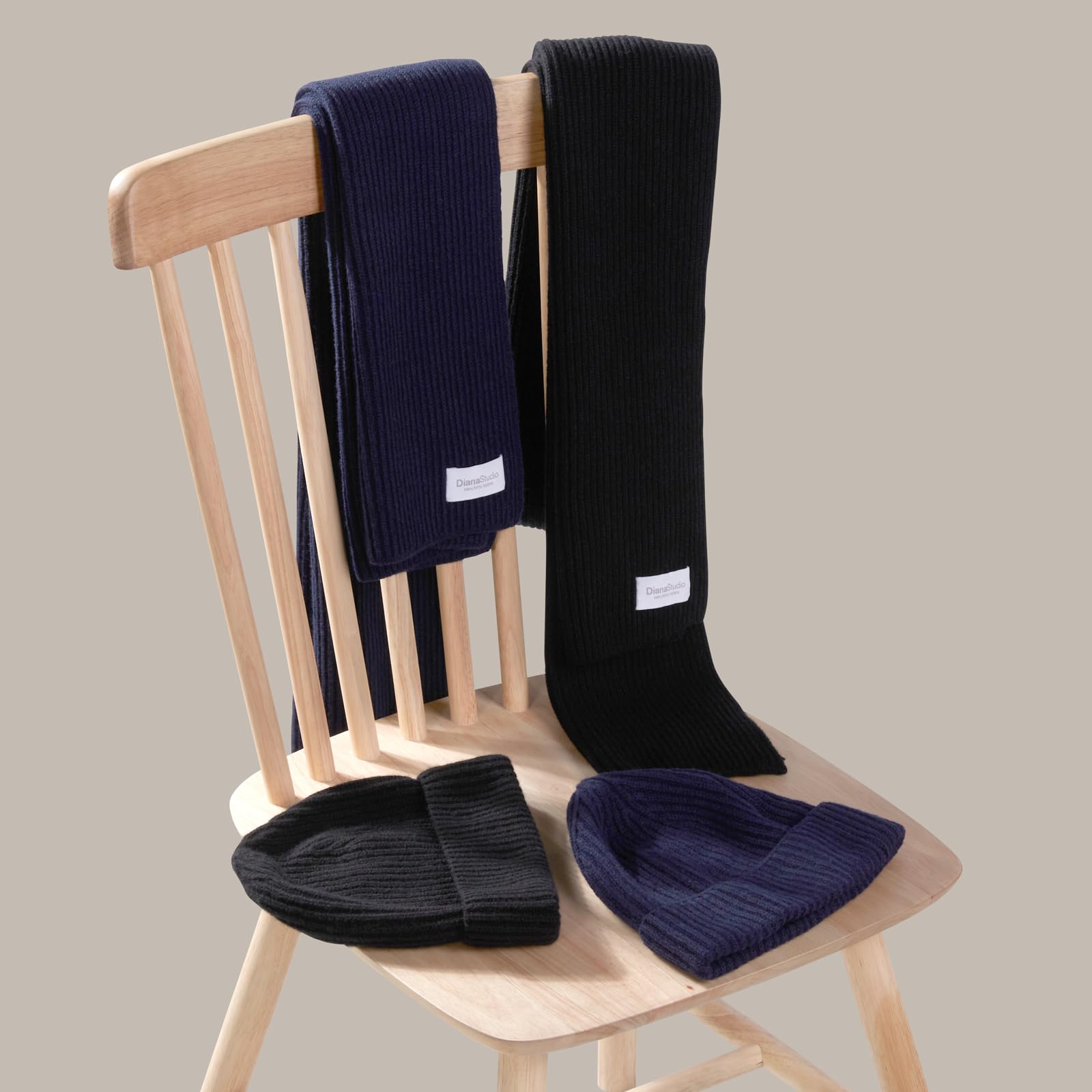 Diana Studio - Schal, Unisex, Kaschmir und extrafeines Merino, einfarbig, hergestellt in Italien