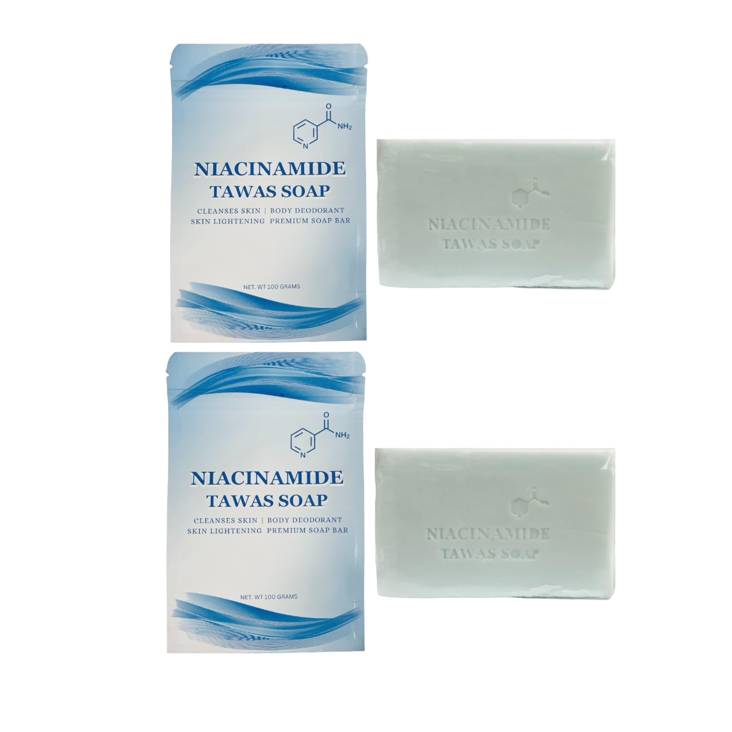 2 Bars Niacinamide Tawas Soap 100g Each