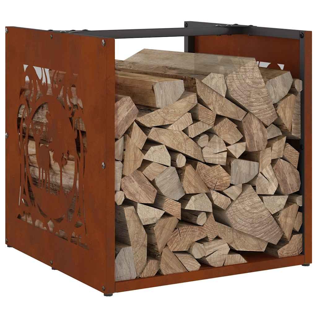 Estantería para leña de acero resistente a la intemperie, 40 x 40 x 40 cm, estantería para leña de gran capacidad, soporte para leña para interior y exterior, almacenamiento de madera estable