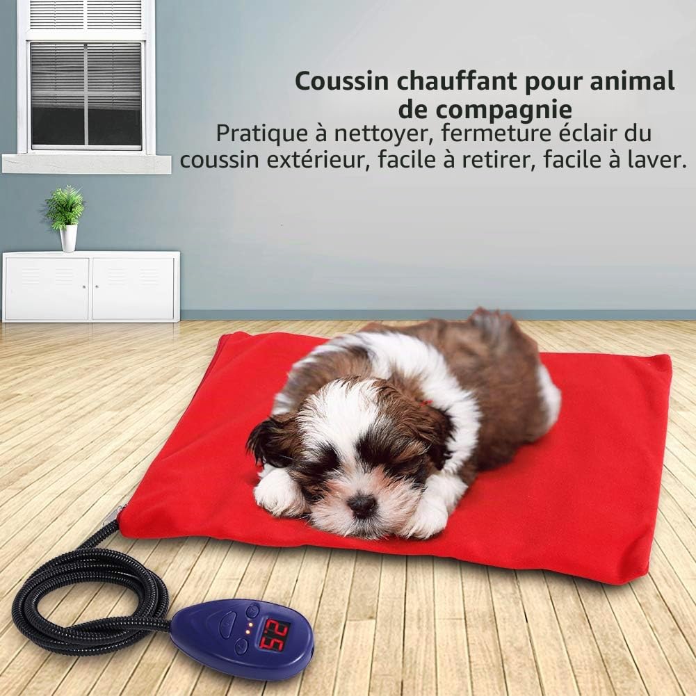 YOUTHINK Coussin Chauffant pour Animaux de Compagnie, Tapis Chauffant électrique pour Animaux de Compagnie Cordon Résistant Aux Mâchoires Coussin Chauffant électrique pour Chiens et Chats