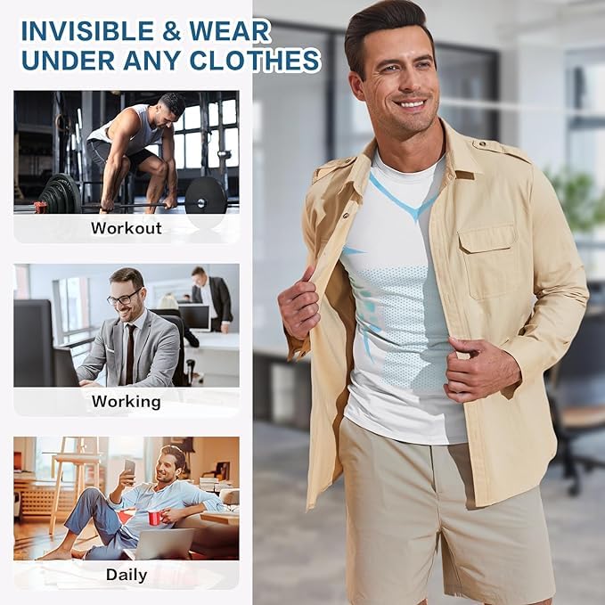 Chaleco de compresión para hombre, chaleco moldeador iónico, sin mangas, adelgazante, moldeador elástico
