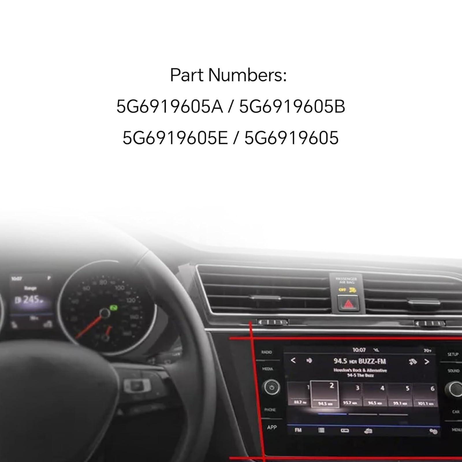 Zamienny panel dotykowy szklany ekran do Golf 7 7,5 MK7 MK6 wyświetlacz nawigacyjny o wysokiej przepuszczalności światła 5G6919605B powłoka zapobiegająca odciskom palców