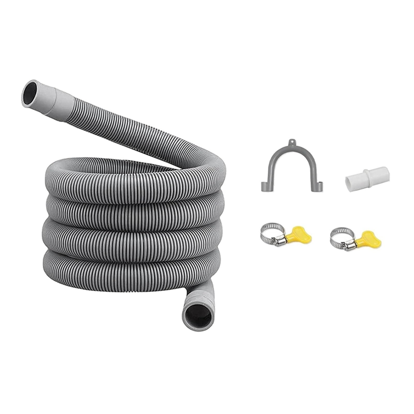 mijob Set di prolunga for Tubo di Scarico 2X Tubo Flessibile Universale for Lavatrice 1,5 M Compatibile con connettore for Tubo Flessibile e Fascette stringitubo Tubi di Scarico