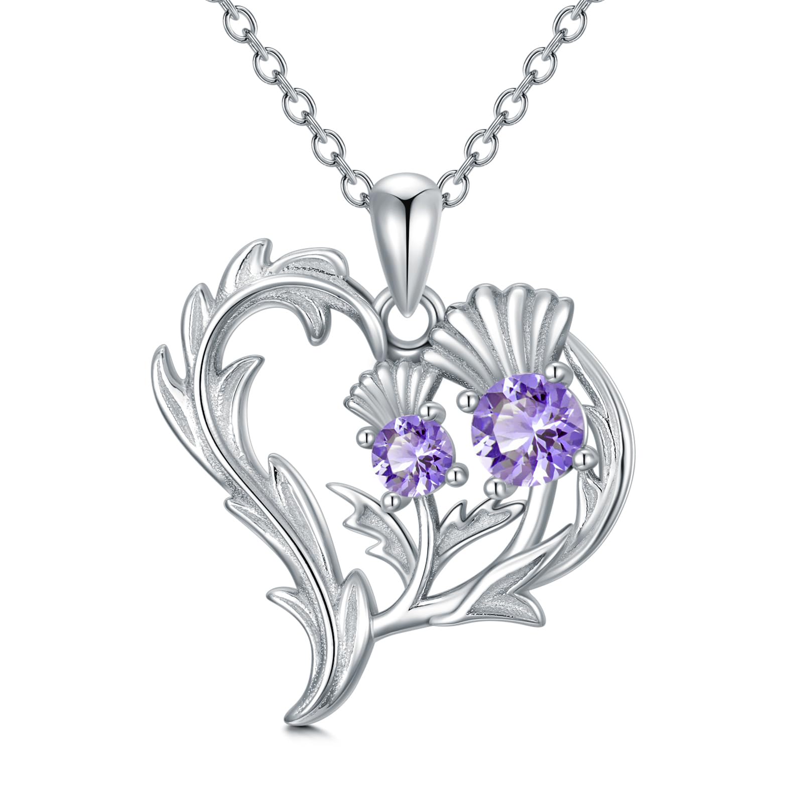 VONALA Schottische Distel Halskette 925 Sterling Silber Schottland Blume Anhänger Liebe Schmuck Geschenk für Frauen