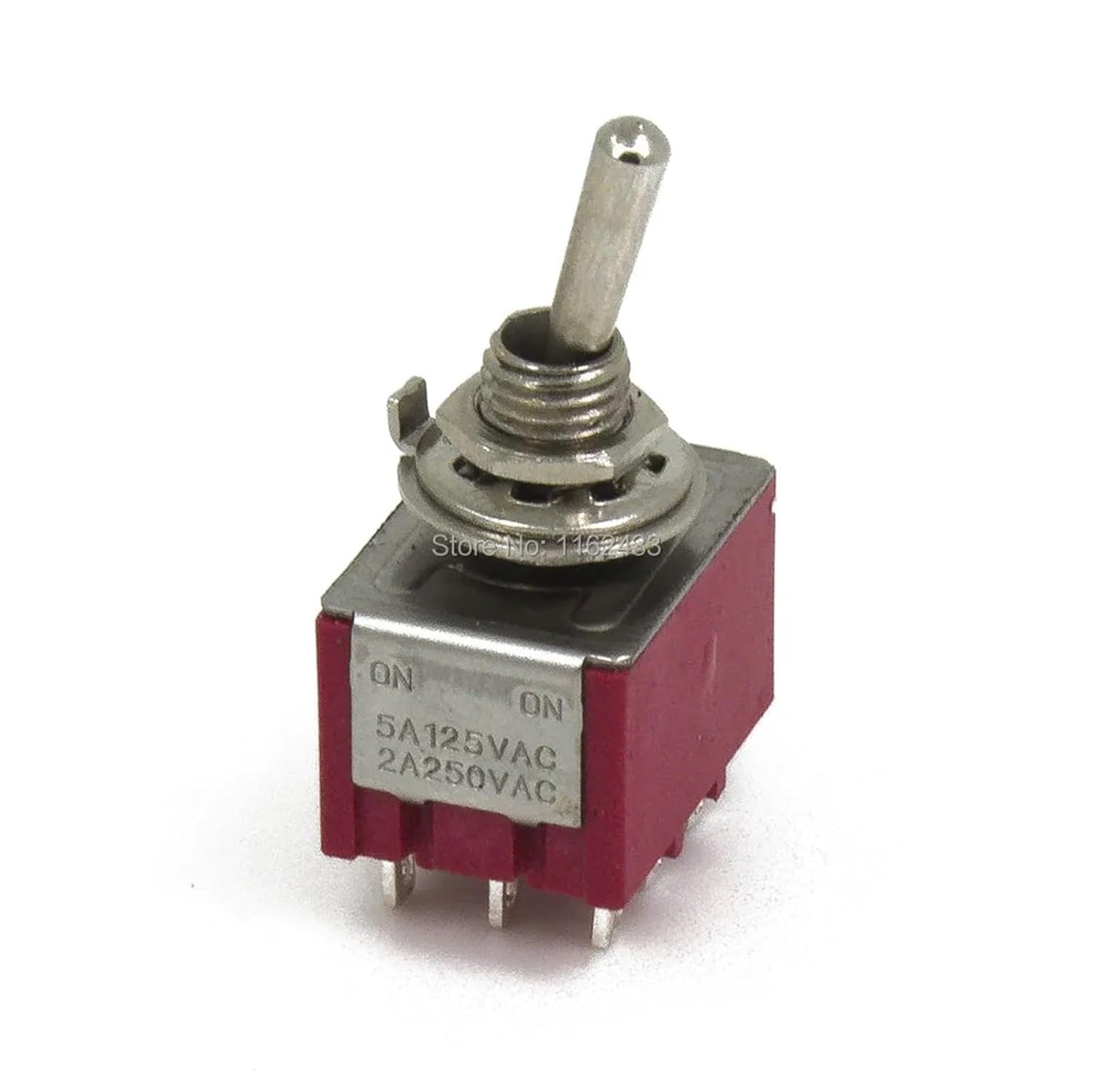 5pcs/lot MTS-302 perforate Diameter 6mm self-Lock 9 pin ON - ON 3PST 2 Positions Toggle Switch