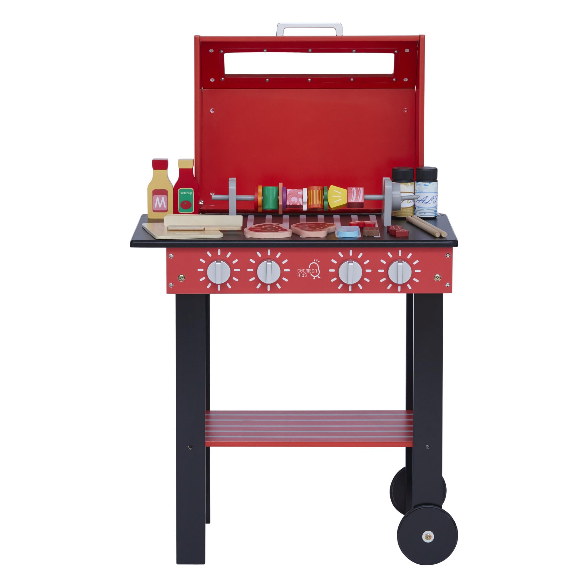 Teamson Kids Little Helper Wooden Backyard Bbq Grill PlaysetRed/black from B&Q