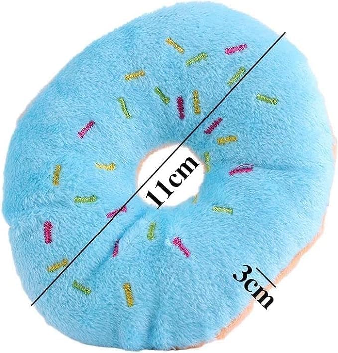 Juguete de Peluche con Sonido en Forma de Donut para Perro, Azul, 2 Piezas miniatura 2