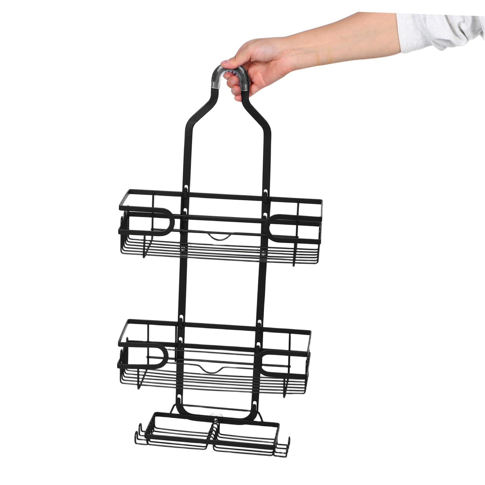 LIFKOME Mensola Doccia Muro Ripiani con Ganci Organizer in Metallo Resistente all Umidità Supporto Stabile per Shampoo e Sapone Mensola da Appendere per Ordinato ed
