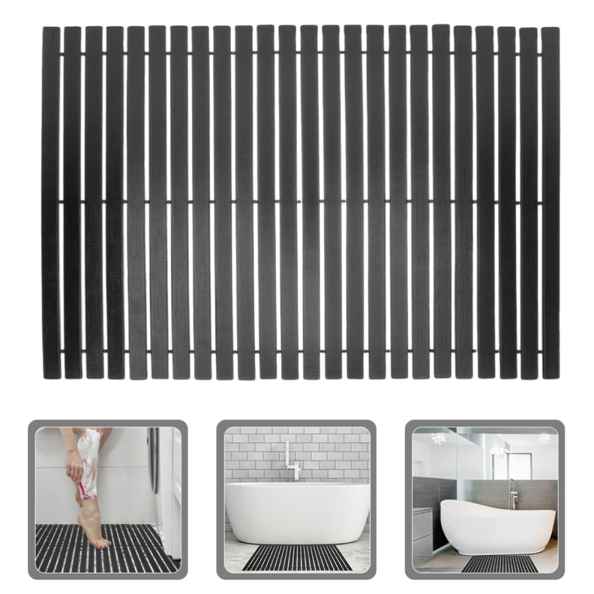 Tappetino in Bambù Antiscivolo per Bagno Stile Semplice e Atmosfera Naturale, Confortevole e Pratico, per Casa e Ufficio