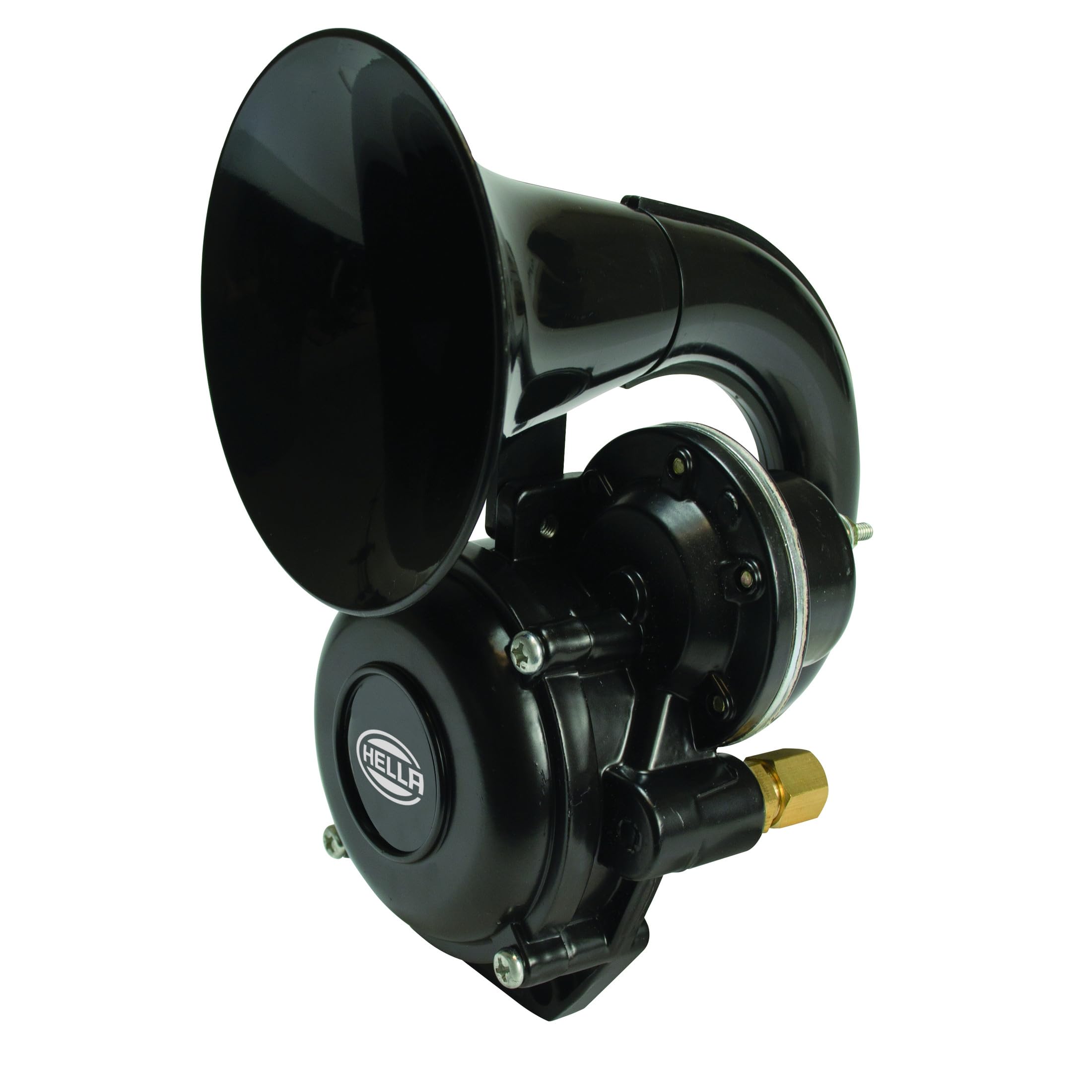 HELLA Fanfara CA20 - 12V / 24V - 115dB(A) - Zakres częstotliwości: 400Hz - Sygnał wysoki - elektryczno-pneumatyczny - ECE - Kolor obudowy: czarny - Ilość: 1 - 3PA 013 410-011