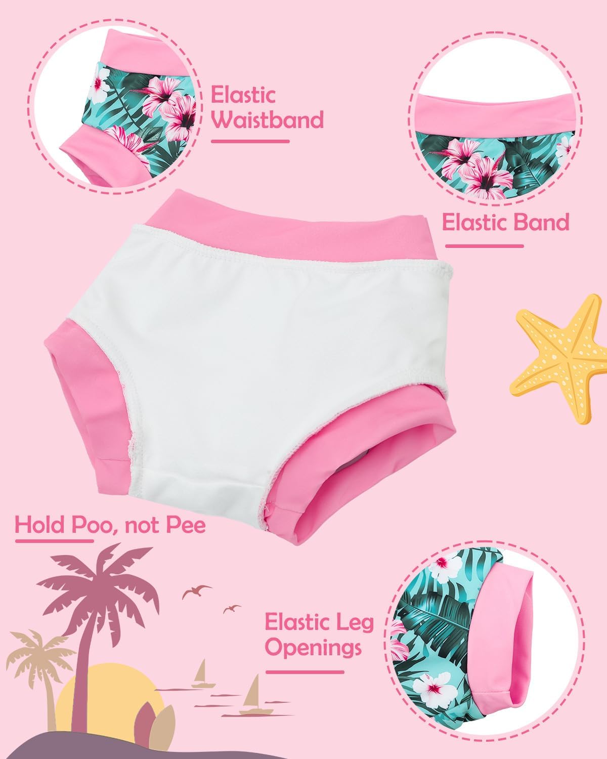 babygoal Baby Toddler Swimsuit with Swim Diaper, Long Sleeve Rash Guard Set with UPF 50+ Sun Protection for Boys & Girls - Image 3