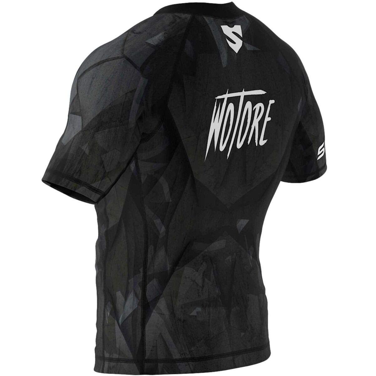 SMMASH Rashguard - Camiseta de Manga Corta para Hombre, Talla M, UFC Correr, Boxeo, MMA RDX Kickboxing Krav Maga Transpirable Resistente