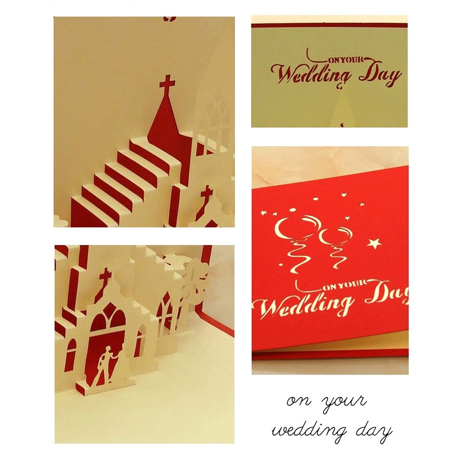Geburtstagskarten Grußkarten 3D-Pop HOCH Hochzeits-Einladungsgeschenke für Valentinstag Hochzeitstag-Geburtstags-Party-Postkarten drücken Sie Ihre innere Liebe aus Geburtstagskarte ( Quantity : 6pcs )