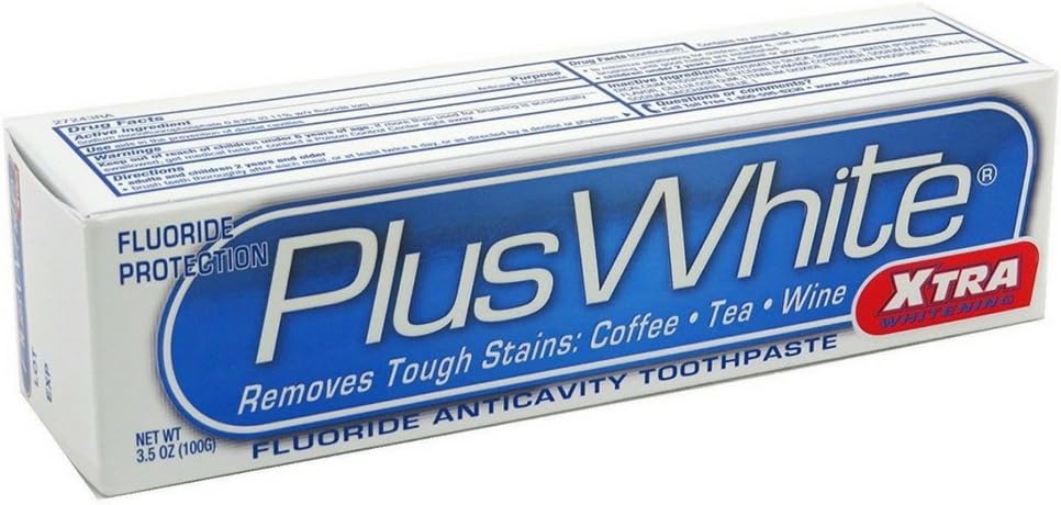 Plus White Whitening + Protection Toothpaste, Xtra Whitening Power Cool & Crisp Mint 3.50 oz (Pack of 4)