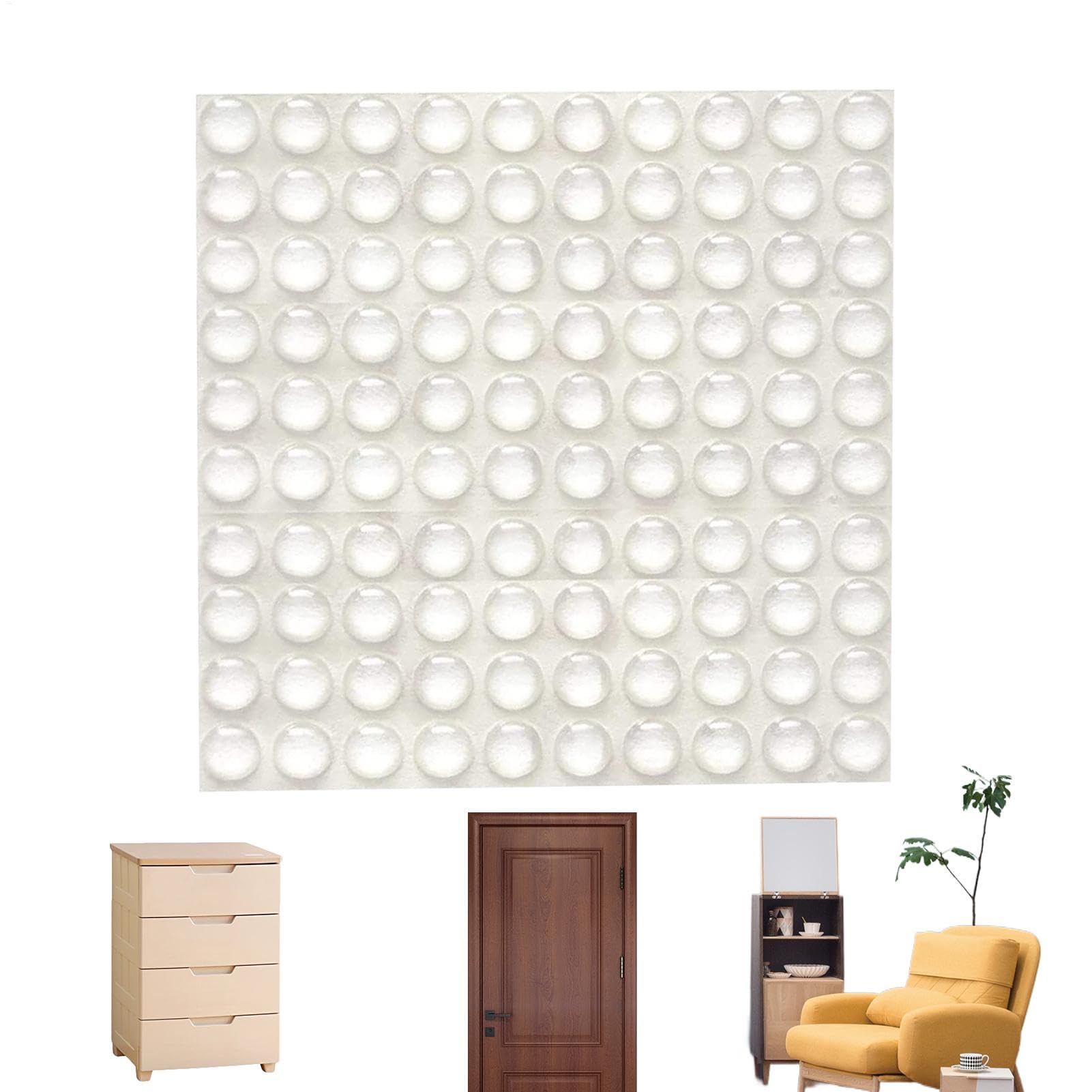 Cabinet Door Bumpers - 50pcs/100pcs Clear Door Knob Stopper | Adhesive Door Knob Wall Protector | No Punching Door Handle Wall Protector for Toilets,