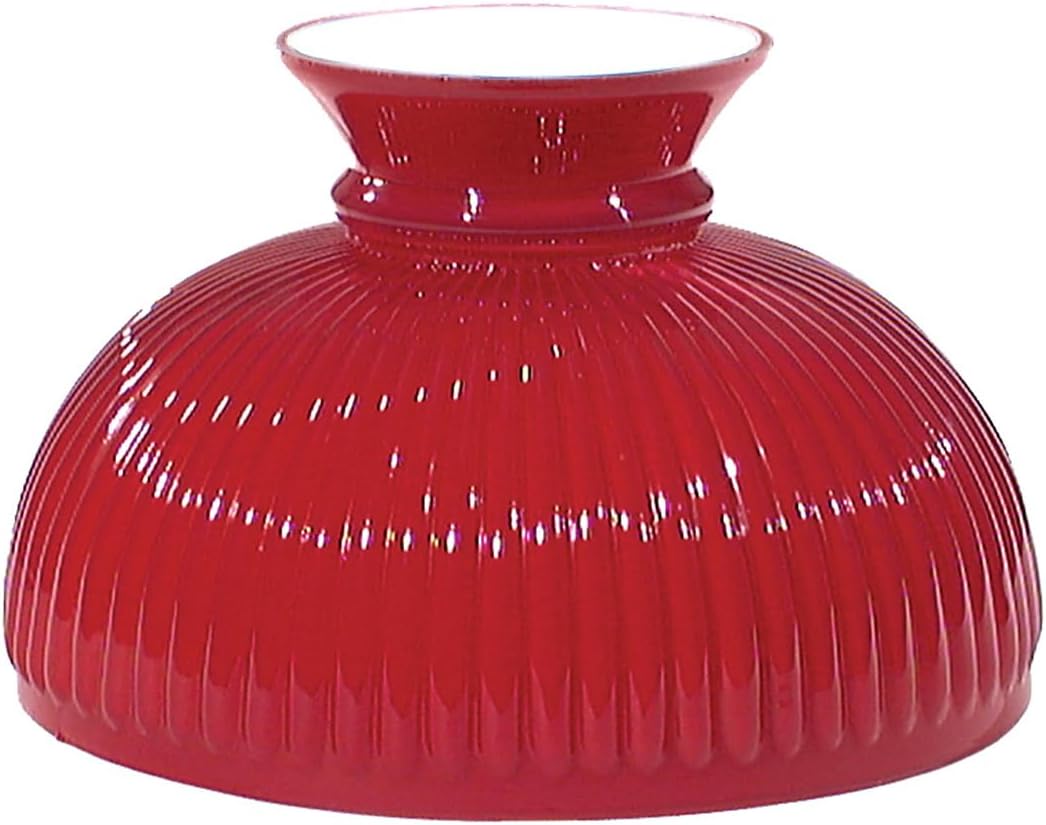 B&P Lamp® 10" Cased Ruby Glass Rib Shade