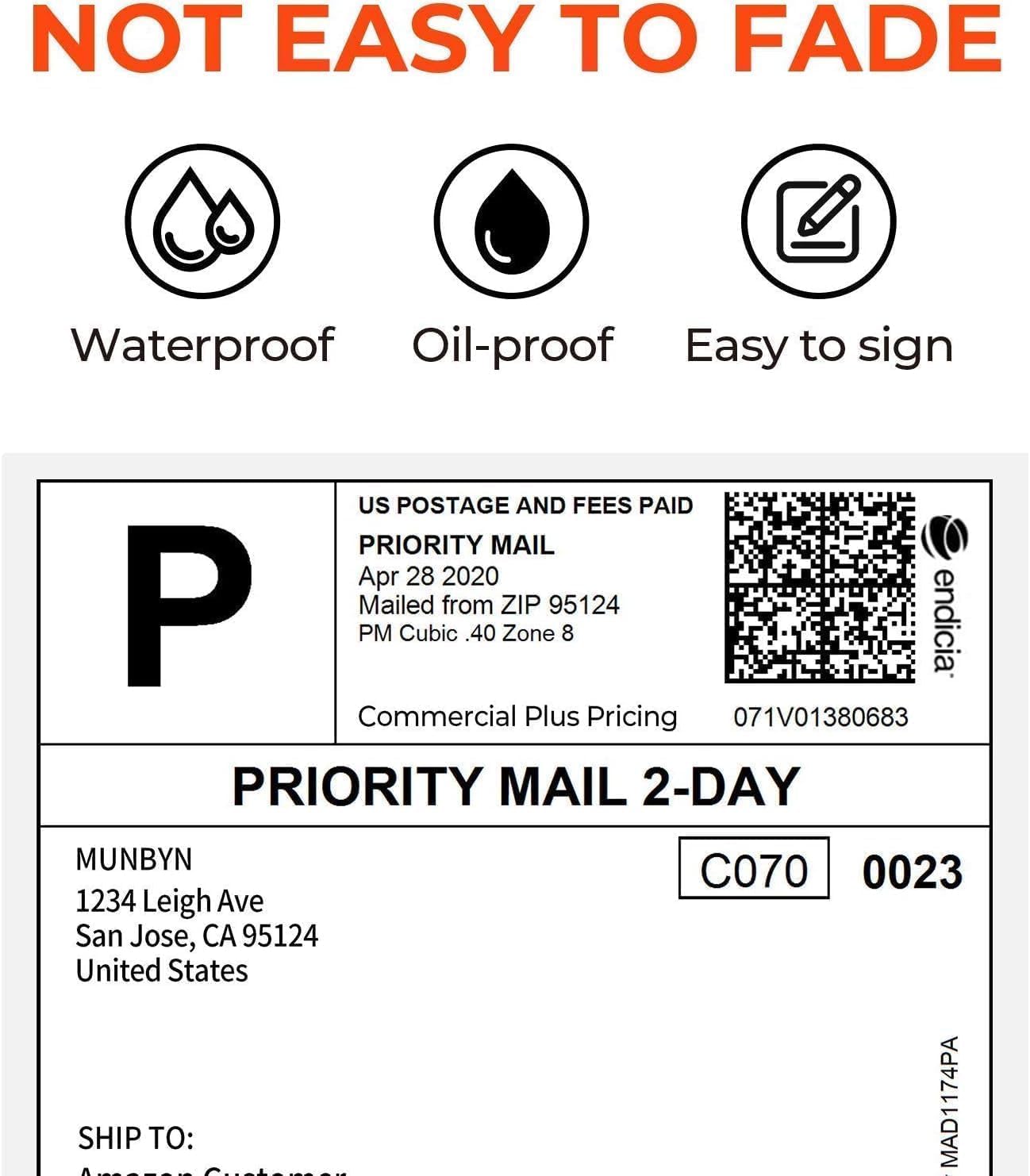 Sale4Less 3000 Fanfold 4 x 6 Direct Thermal Shipping Labels - Label Compatible DYMO Label writer Rollo & Zebra with Perforated line for Thermal Printers labels - Commercial Grade - Manufactured By UPS