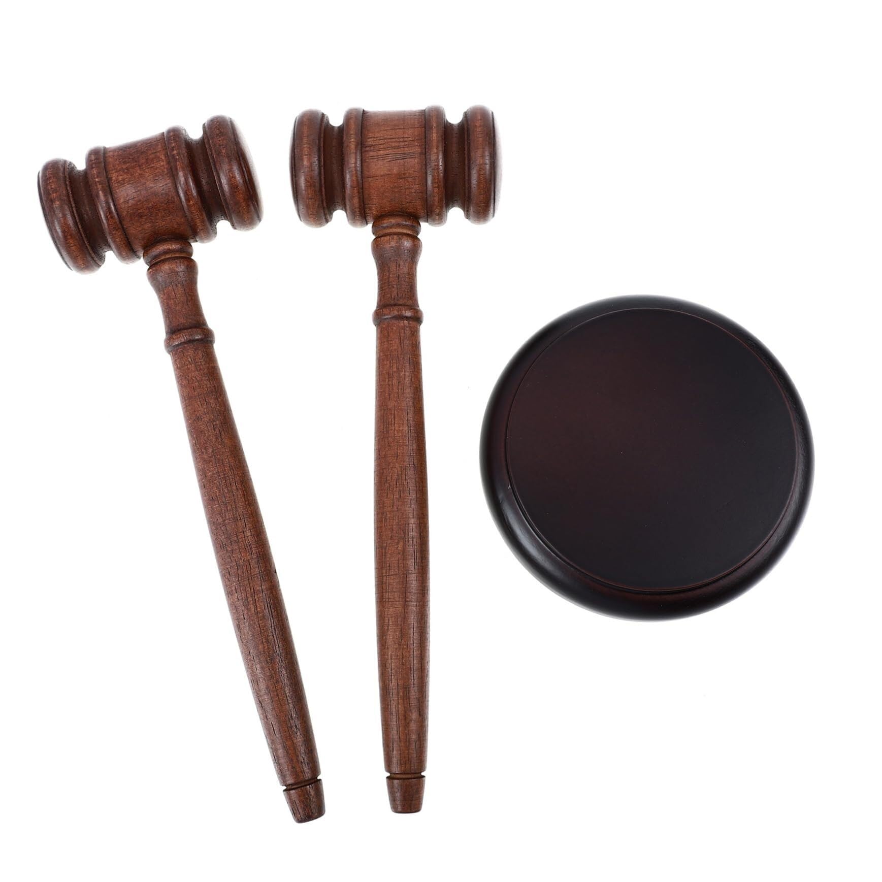 Juego de mazo de subasta de madera vintage con base, martillo de corte resistente for subastas y juicios Martillos con sonido fuerte Mazas de madera