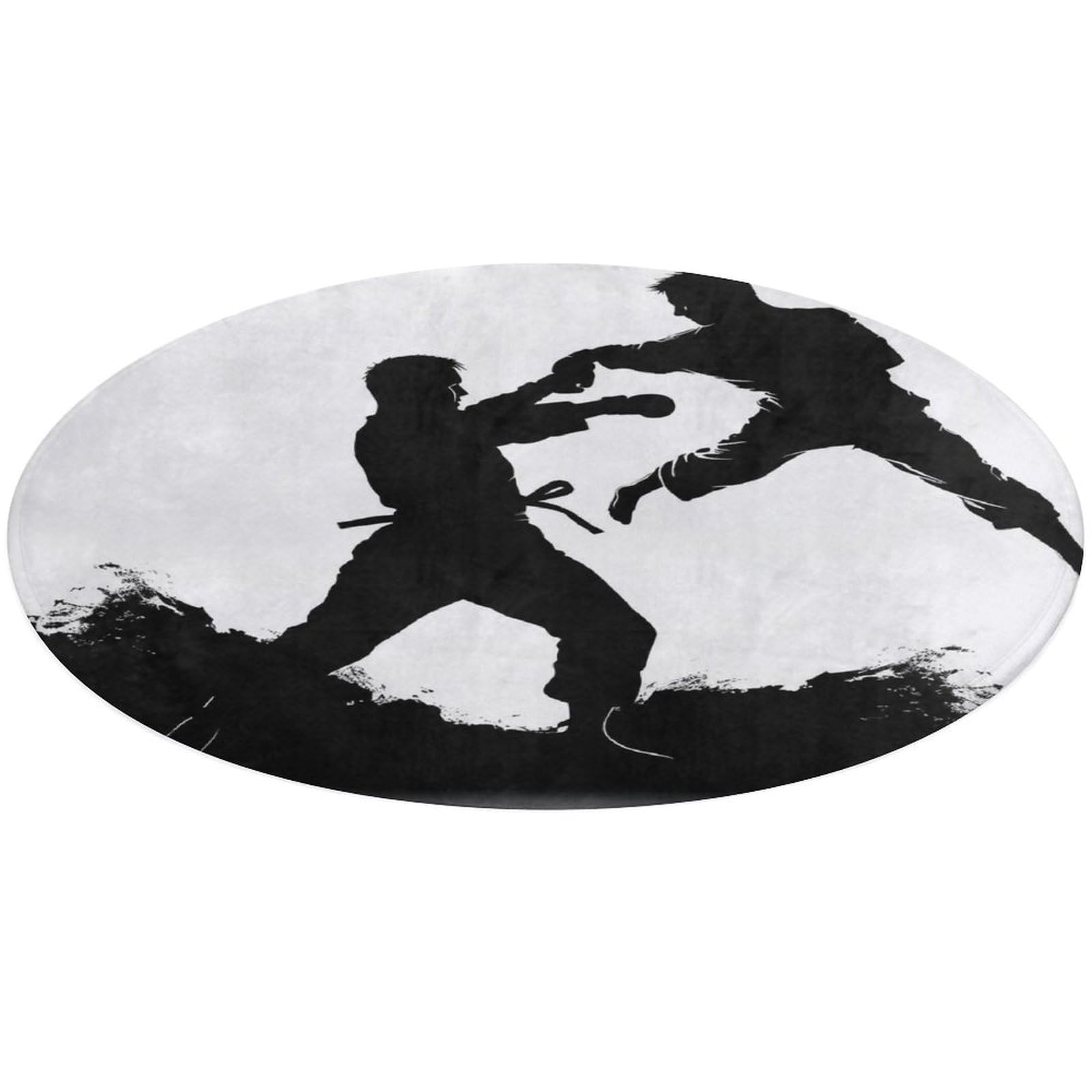 Tapis de sol rond antidérapant velours de corail 90 cm pour sécuriser votre salon
