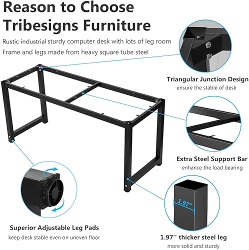 Miniatura 6 de Tribesigns - Escritorio para computadora, escritorio de oficina grande de 63 pulgadas, mesa de estudio, estación de trabajo para oficina en casa,