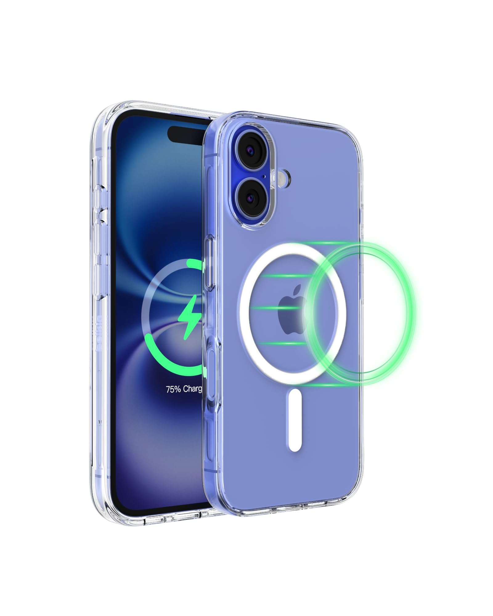 Belkin SheerForce iPhone 16 Case, MagSafe Compatible Phone Case with Slim Design & Anti-Scratch Treated Coating - Magnetic, Transparent, & Shockproof Protective iPhone - Clear
