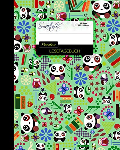 Lesetagebuch: Geschenke für Leseratten (Tagebuch für Buchliebhaber & Leser, Taschenbuch, etwas kleiner als A4, mit Inhalt & 100 Seiten) Cartoon Panda Sortiment