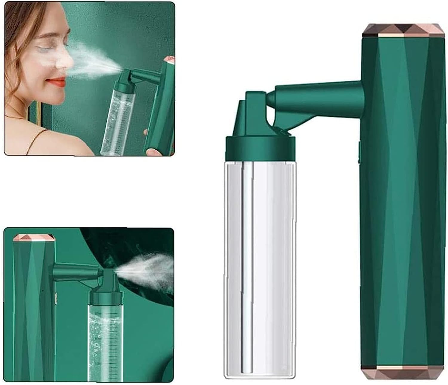 rekoNano Spray Water Replenishment Instrument, High Pressure Atomization Humidifier Beauty Oxygen Injection Instrument, Facial Oxygen Sprayer Steamer for Skin,multi color - type c charger