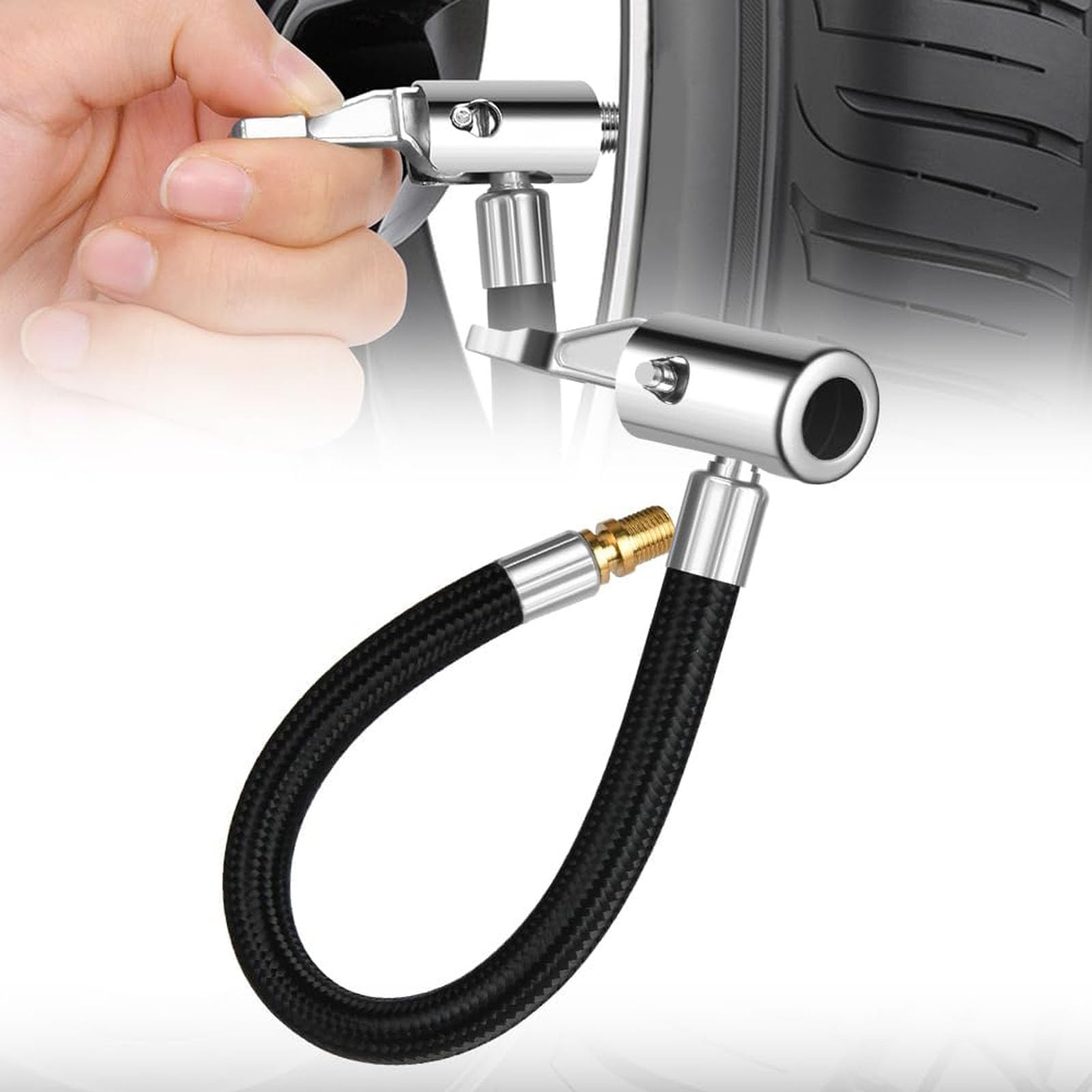 40 CM Long Tyre Inflator Pipe, Air Inflator Pump For Car, Tyre Inflator Kit For Car, Deflation Hose For Roadside Emergency And Tire Maintenance-image-42