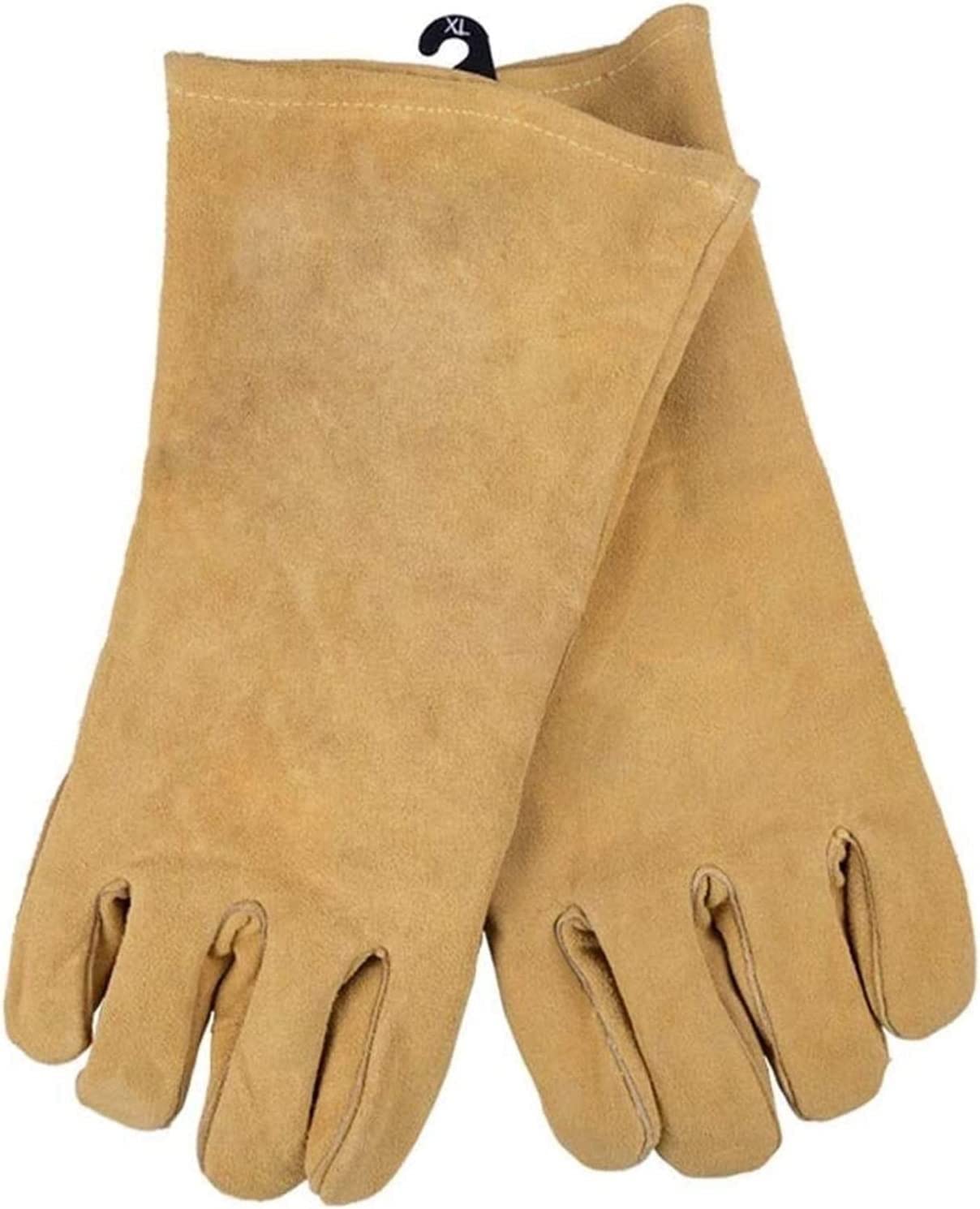 Guanti da Lavoro, Guanti da Saldatura Guanti Resistenti al Calore e ignifughi Guanti da Saldatore Fabbrica di Cuoio Spaccato di Mucca Giardinaggio Saldatura Stufa a Legna Guanti da Lavoro