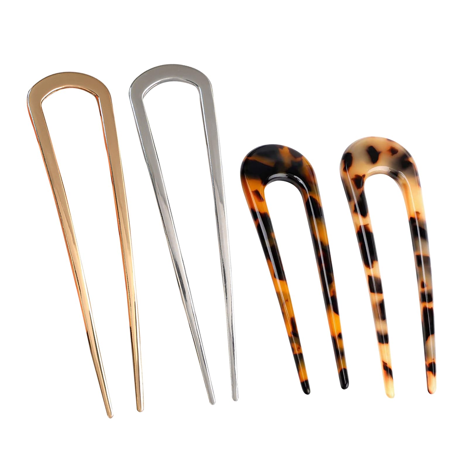starfa lab 4 PCS French Hair Pin, U Shaped Metal Hair Fork