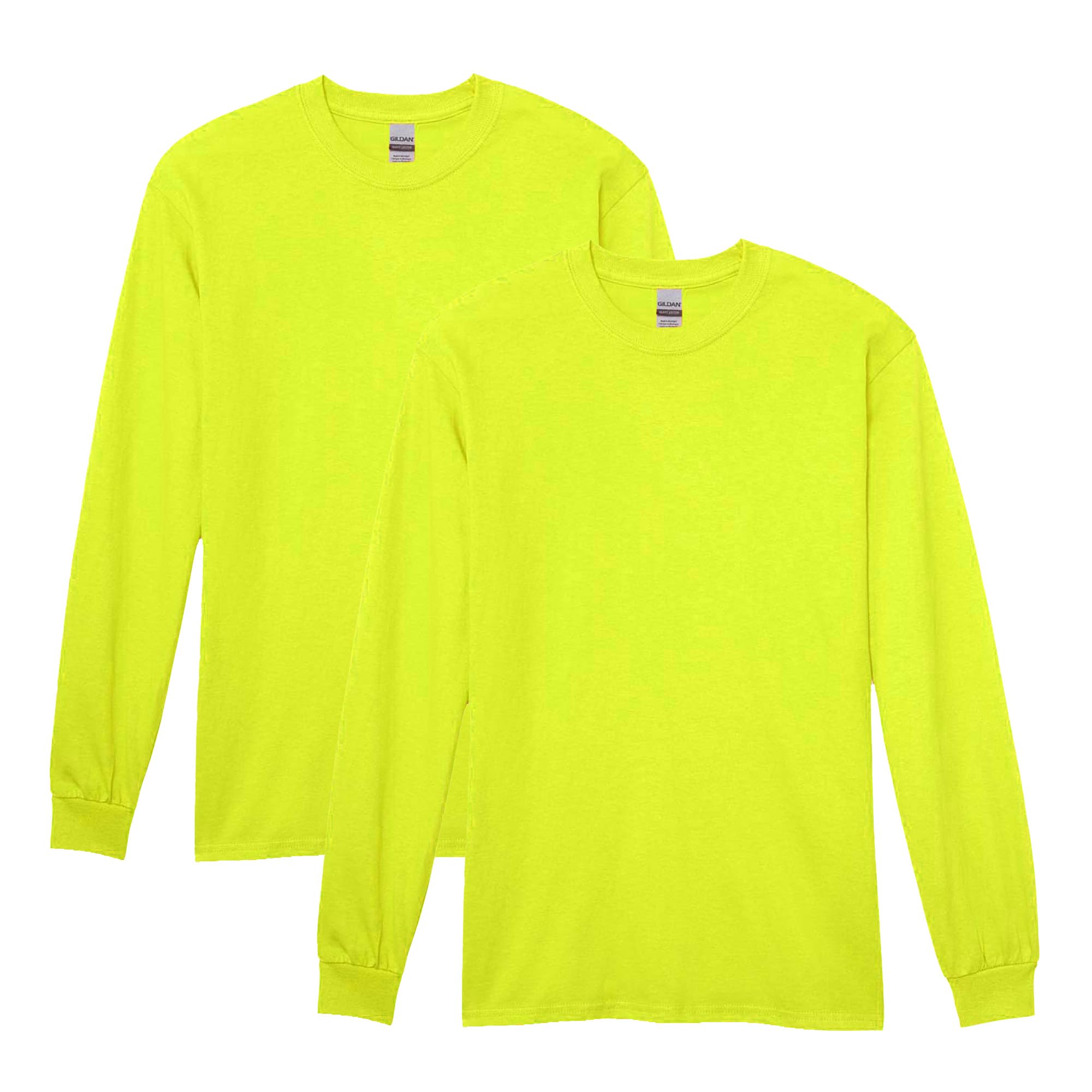 Gildan T-shirt Uomo Senza Cuciture, Cotone 100% Prelavato, Doppio Ago, Colore Safety Green/Azela, XX-Large