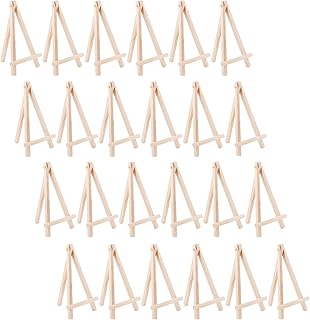 Tosnail 24 Pack 6" Small Art Easel Stand Tabletop Mini Wooden Display Stand Photo Holder Display Stand for Artist, Students, Adults, Kids Painting