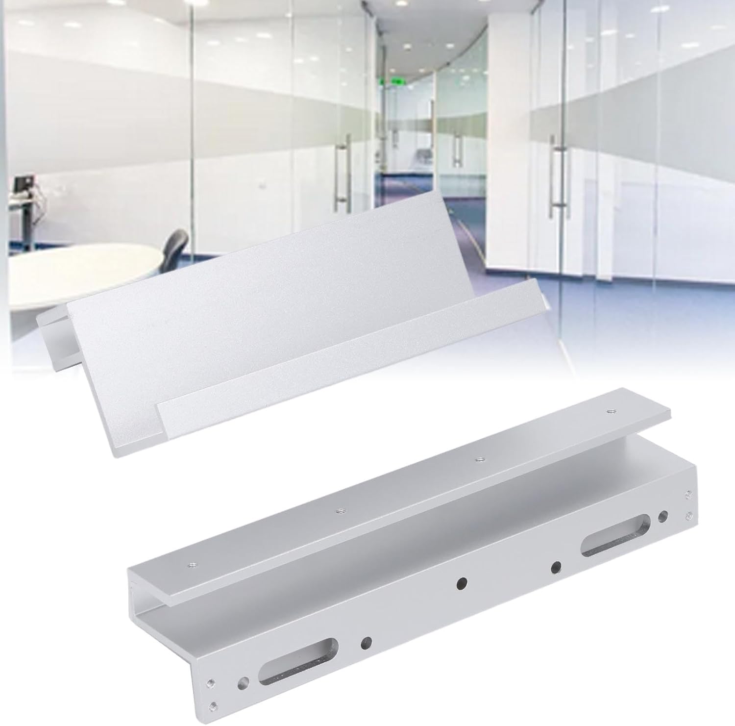 Electric Lock Bracket 280KG Single Door Access Control Electric Lock Holder Stand for Upper and Lower Frameless Glass Door
