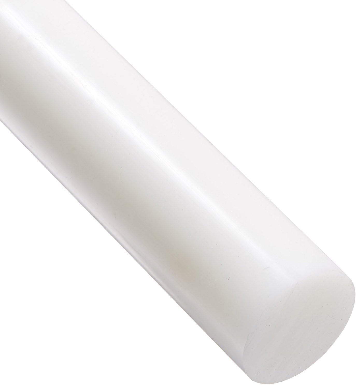 J&A Racing HDPE High Density Polyethylene Round Rod, Translucent White, 50mm Diameter x 300mm Long, Grade A PE 500