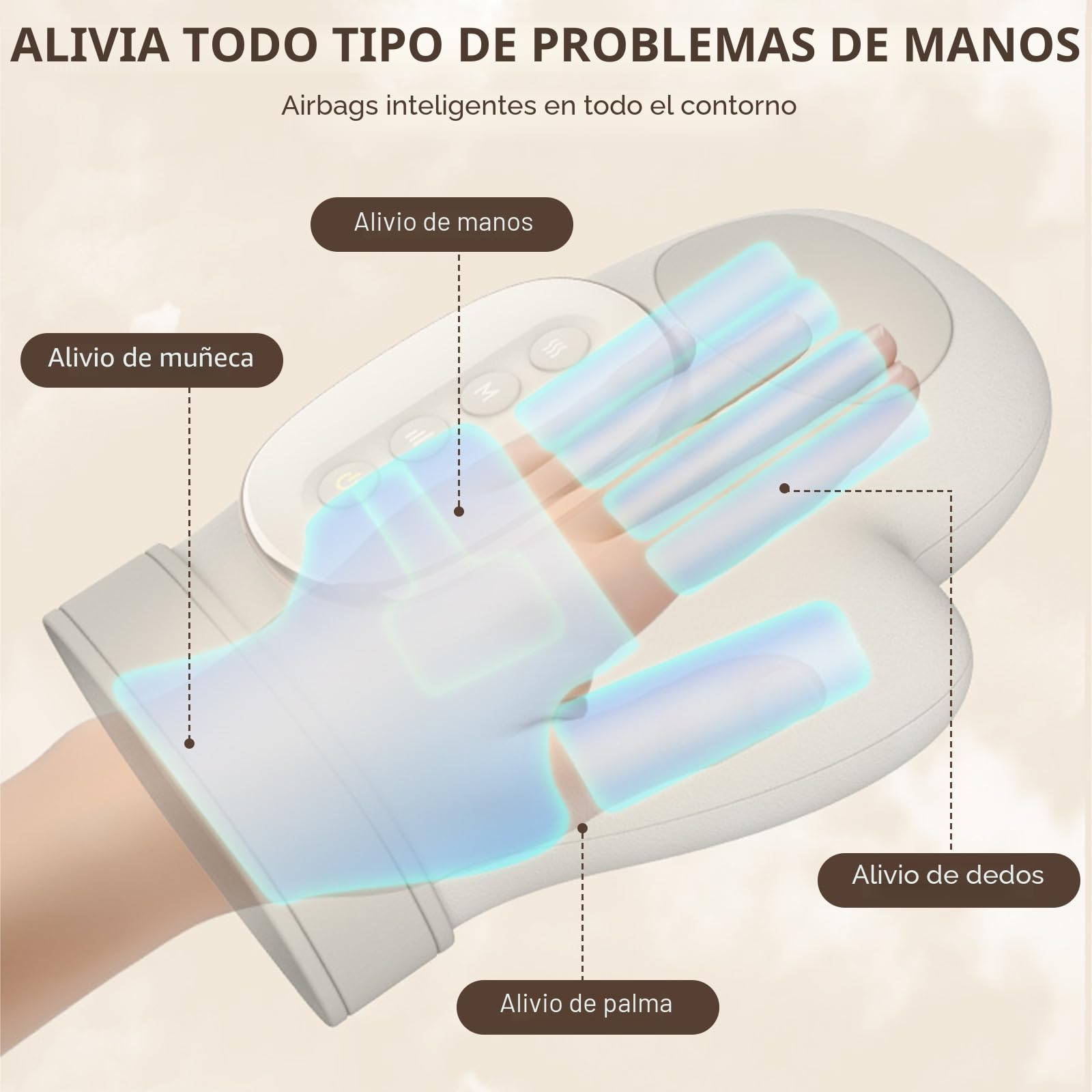 Masajeador de manos inalámbrico, masajeador eléctrico de mano | Masajeador de Manos Eléctrico, 3 Modos 5 niveles ajustables, Regalo para Hombres y Mujeres