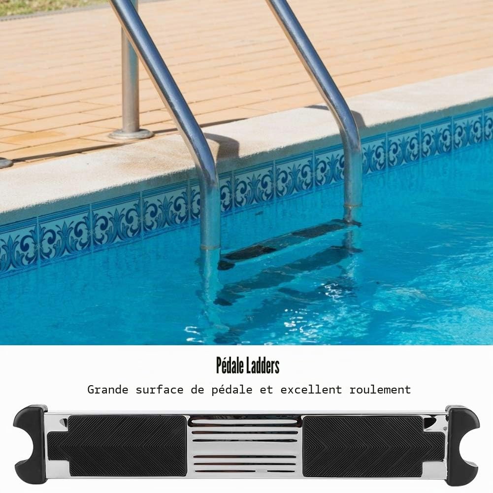 Pédale D'échelle, Acier Inoxydable 304 épaissi pour Piscine Échelle Remplacement Marches D'échelle Escaliers Bain Durables Pédale de Marche avec Coussin Caoutchouc Antidérapant pour Piscine Thermale