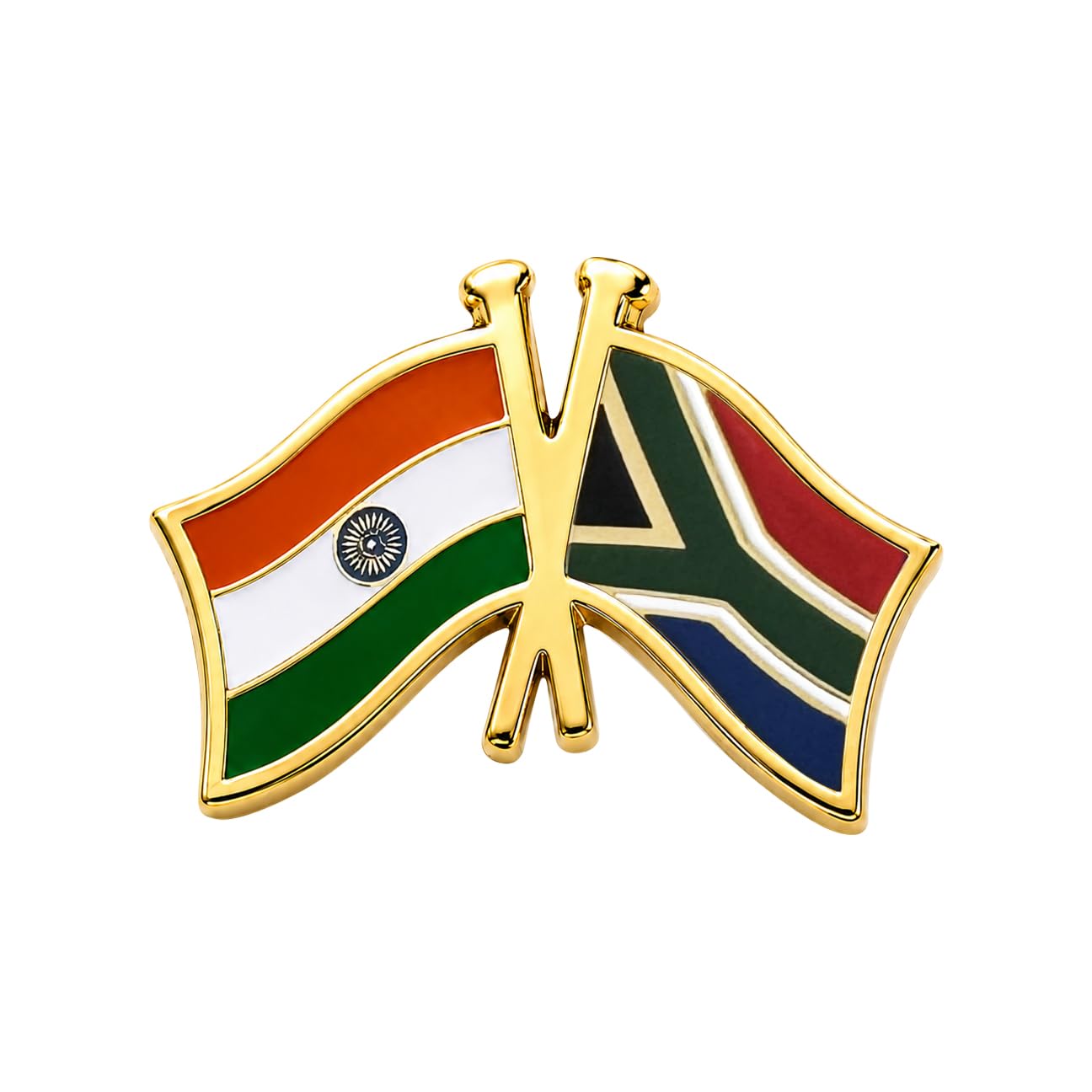 The Flag Shop India-South Africa Cross Flag Brass Lapel Pin/Brooch/Badge for Clothing Accessories-image-15