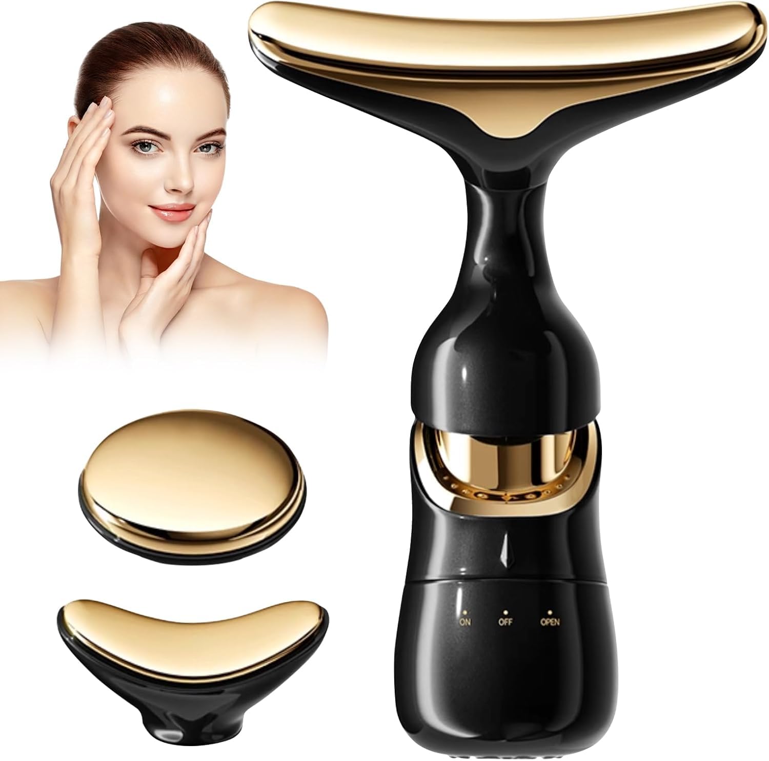 Sponsored Ad - TCCO Facial Massager for Face and Neck, 3-in-1 Face Massager for Women, Anti Wrinkle & Aging Facial and Neck Massage Kit with 3 Massage Modes for Skin Care,Improve,Firm,Tightening and Smooth (BLACK)