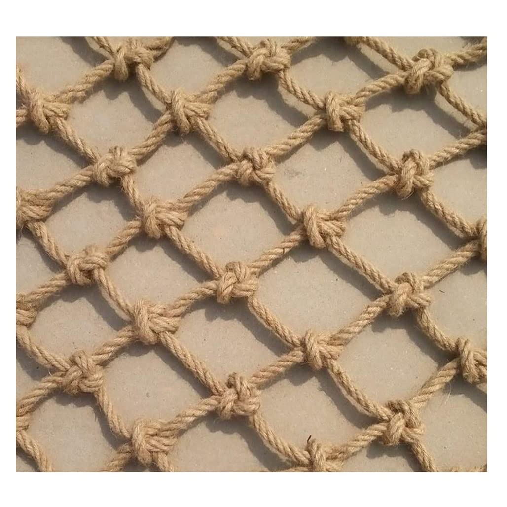 GLDYTVF Hemp Rope Safety Net for Balcony & Stair Protect, 10mm Diameter Anti-Fall C Netting, Railing Fence Net, Mesh Opening 15cm, Ideal for Home Safety