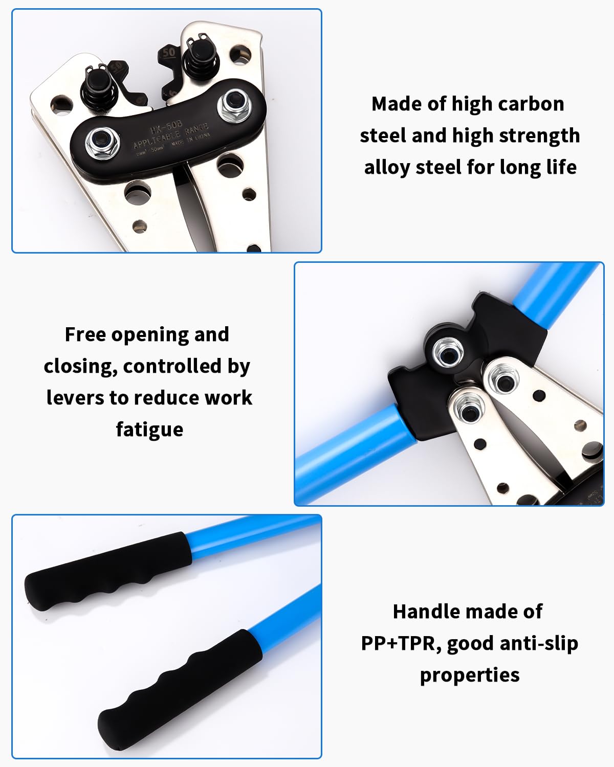 Pinza Crimpatrice Per Capicorda 6-50 Mm² Con 120 Morsetti - Kit Completo Per Cablaggi - Foto 13