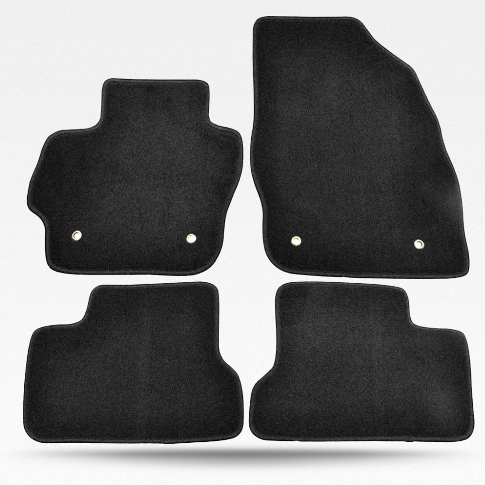 Car Floor Mat, Compatible with 2010-2013 Mazda 3, Nylon Black Floor Liner Carpet Set, 4PCS