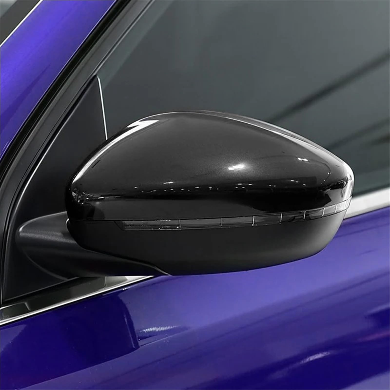 Auto Spiegelkappen Für Peugeot 308 MK2 T9 2013 2014 2015-2022 | Rückspiegel-Abdeckungstür für Kotflügel-Rückspiegel-Kappenverkleidung(Right-Primed Black)