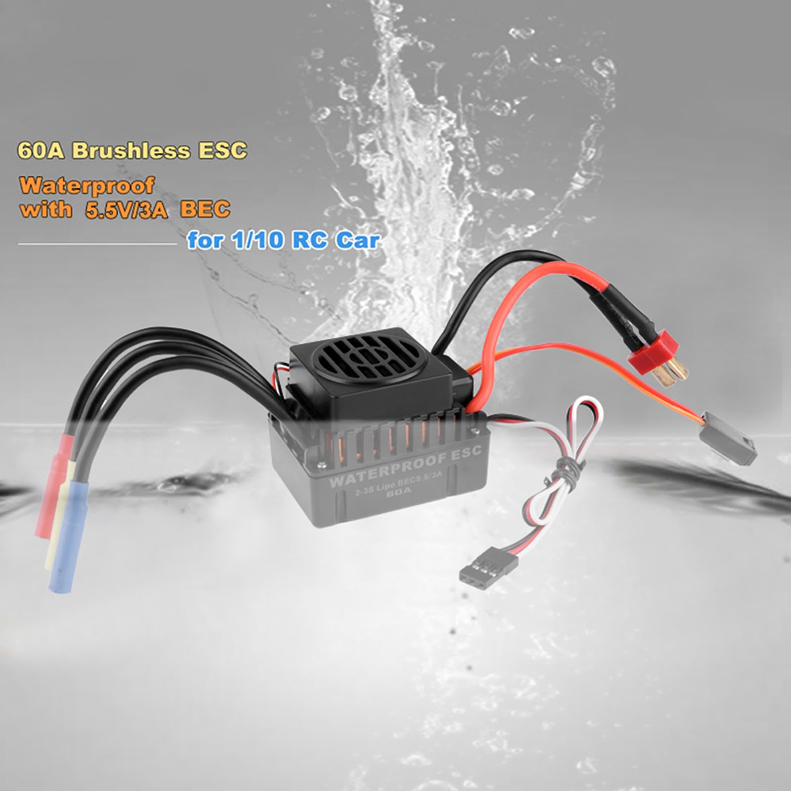 GoolRC Beushless-Motor, 3650, 3900 KV, wasserdicht, mit Kombi-Set, ESC 60 A, für 1/10 RC LKW Auto