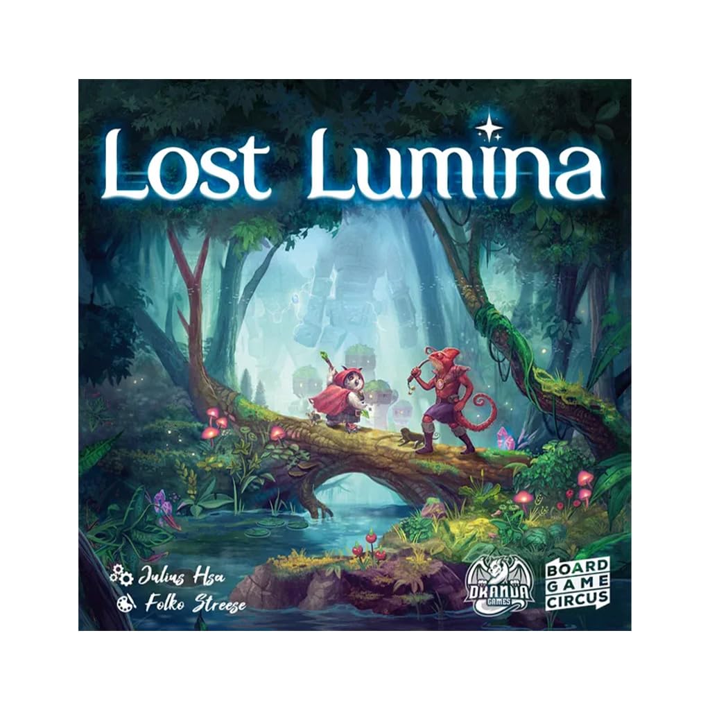 Lost Lumina | Gra Planszowa, Samodzielna Gra Strategiczna, Draft Kart, Kontrola Obszaru, Zarządzanie Akcjami, Walka Kośćmi | 2 Graczy | 20 Minut