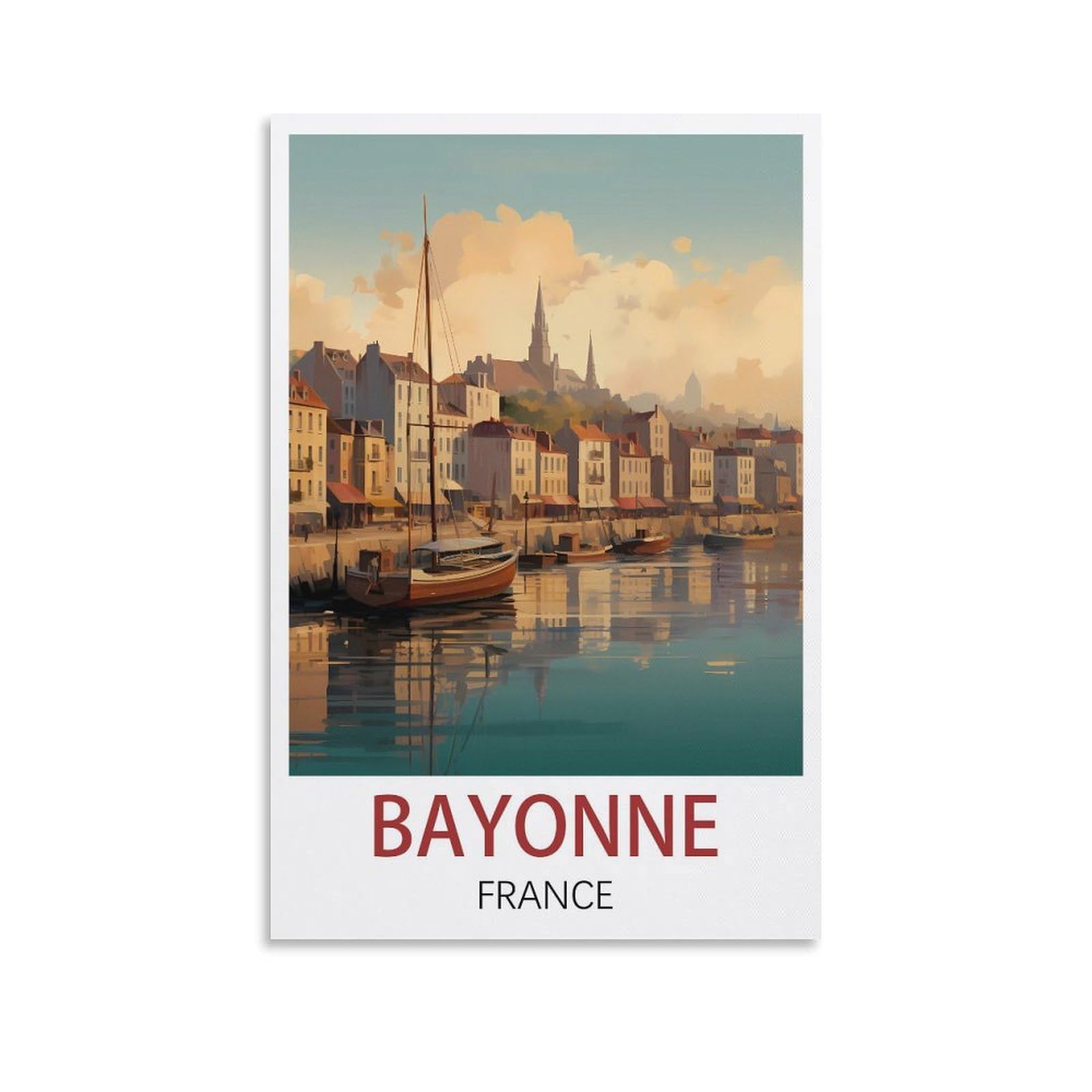 EZMLFA Diamond Art Kits Adults,Bayonne France,5D Dimond Picture, Crystal Gem Art Crafts for Boys Girls, DIY Mosaic Creations Set for Home Decor 40x40cm